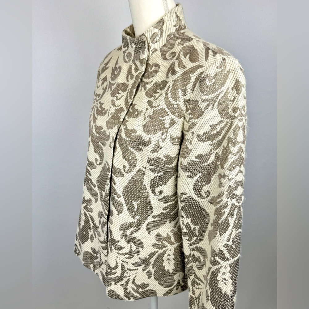 Coldwater Creek Shimmer Jacquard Jacket Blazer Gold Metallic Formal Size 12 - Picture 4 of 9